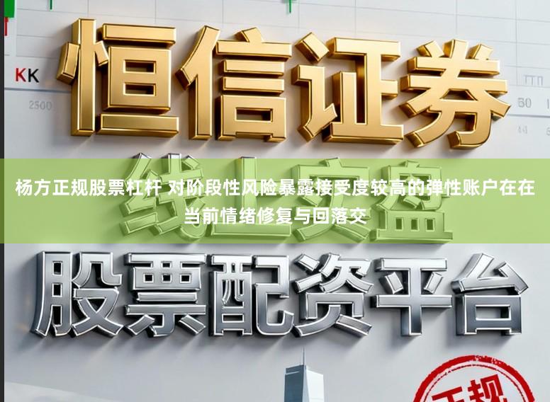 杨方正规股票杠杆 对阶段性风险暴露接受度较高的弹性账户在在当前情绪修复与回落交